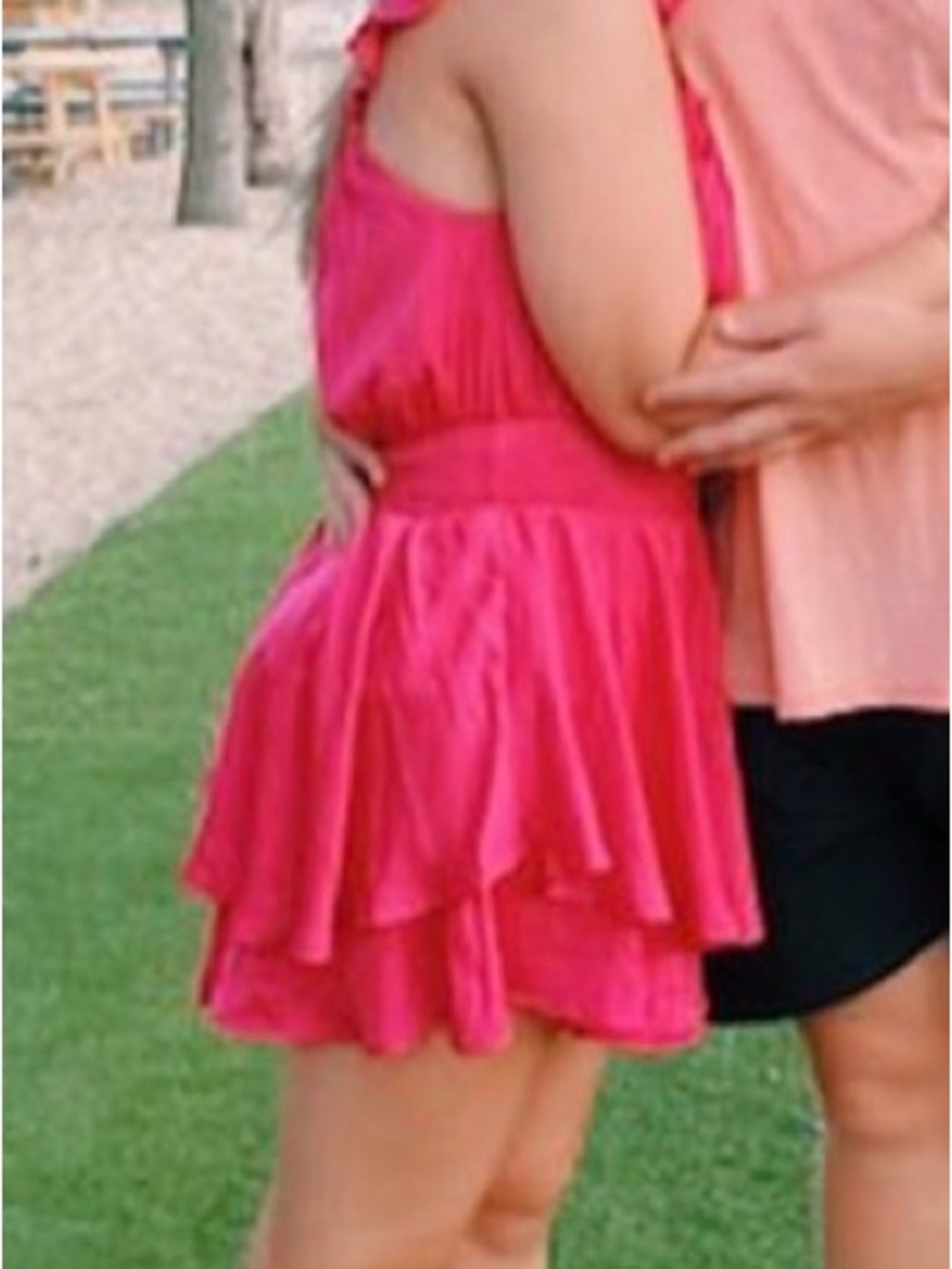 glam Hot Pink Tiered Mini Dress